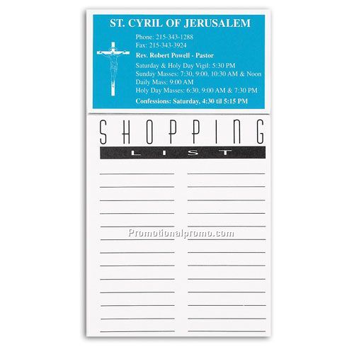 Business Card Shopping List Pad