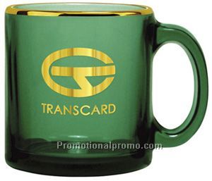 Colored Glass Coffee Mug -13 oz. Green