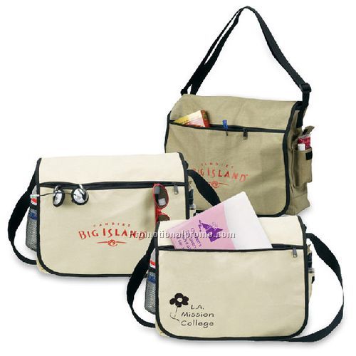 Cotton Canvas Messenger Bag