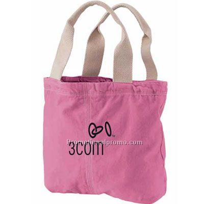 Cotton Canvas Tote - Pink/Printed