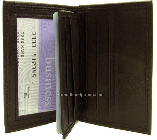 Credit Card Holder / 9 Leather & 8 Plastic Windows / Lambskin Napa / Black