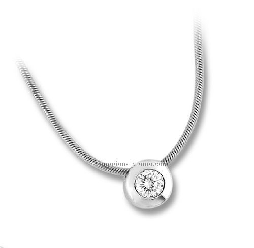 Dazzling diamond slider is a beautifully cut 15pt diamond in a bezel setting fitted on an 18" chain