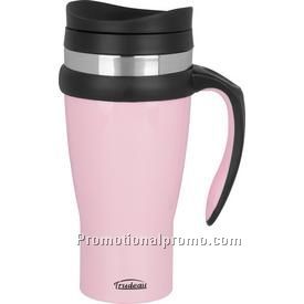 Drive Time Travel Mug,Stainless Lined Pink Outer , 18oz