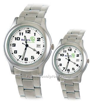 European - Ladies sport watch with metal band