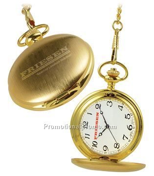 Golden Age style pocket watch with quartz movement