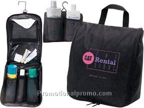 Hanging toiletry travel kit - 600D polyester/pvc