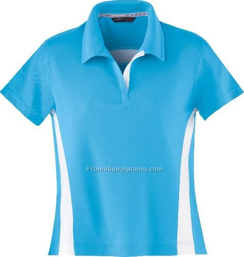 LADIES' POLYESTER PIQUE POLO WITH STRIPE