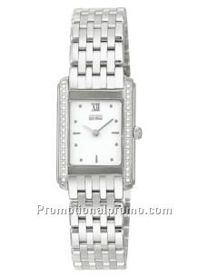 Ladies' Stiletto Eco-Drive Bracelet White Dial