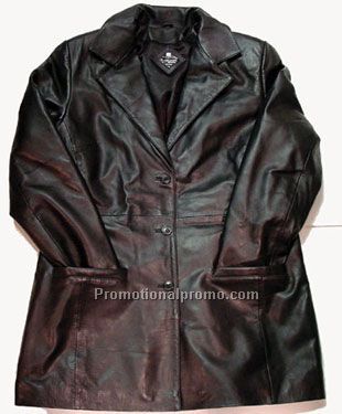 Ladies 3/4 Length / 2-button / Lambskin Napa / Black/ +XL