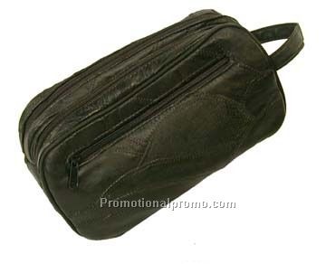 Leather-Patch Shaving/Travel Kits.