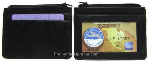 License & I.D. / 4.5x3.125 inches / Key Ring Lambskin / Black