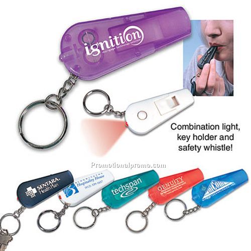 Light in Whistle Key Tag, Pocket Whistle, Key-Light