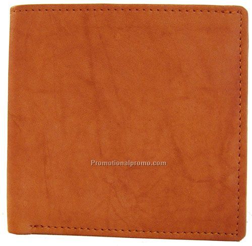 Men's Hipster Wallet / Stone Wash Cowhide / Medium Brown
