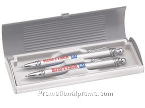 Metallic silver twin set