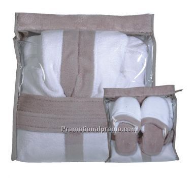 Microfiber Robe/ Slipper Set 38432White