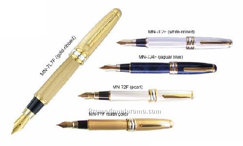 Mini Fountain Pen - Gold Ribbed
