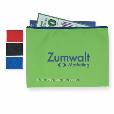 NON-WOVEN DOCUMENT SLEEVE WITH ZIPPER