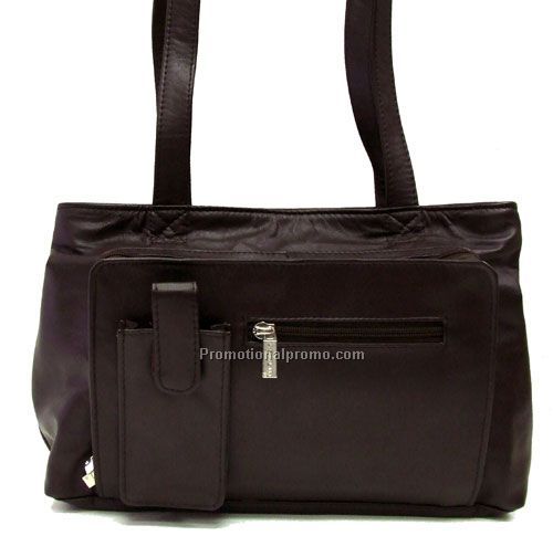 Organizer Bag / Cell / 2 Straps / Stone Wash Cowhide / Dark Brown