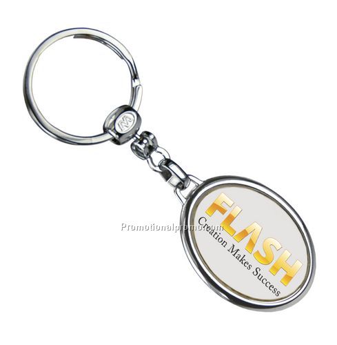 Oval Die Cast Metal Domed Key Tag