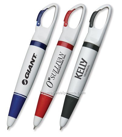 Oval Plastic Carabiner Pen