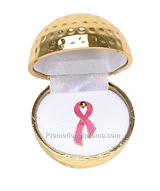 Pink Ribbon in a golf ball