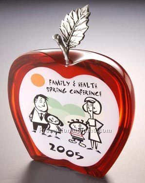 Red Tinted Half-Apple w/ Stem