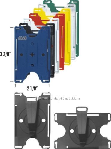 Rigid access card holder with rotative clip VARIOUS COLORS