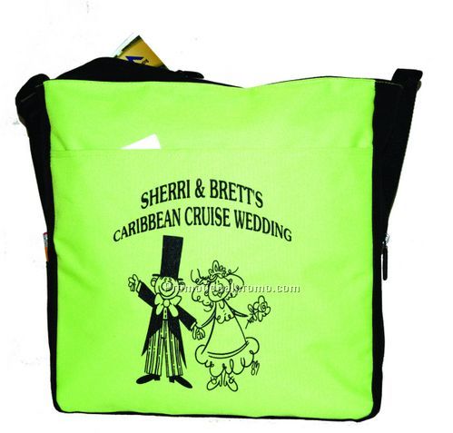 Runway tote- light green/black