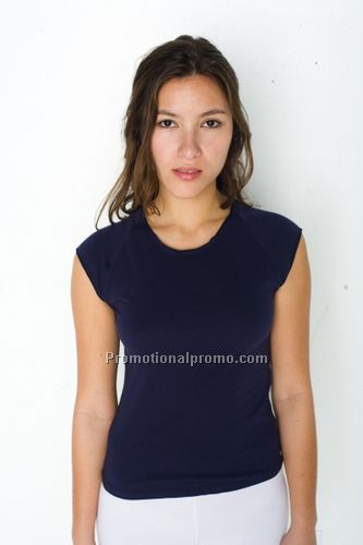 Sheer Jersey Cap Sleeve Raglan