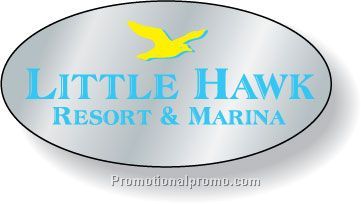 Stock Shape Brite Silver Foil Paper Roll Labels - Oval