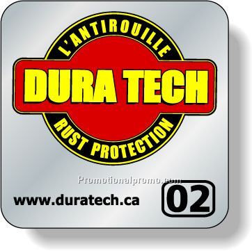 Stock Shape Brite Silver Foil Paper Roll Labels - Square with round corners