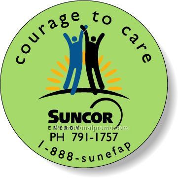 Stock Shape Fluorescent Green Roll Labels - Round