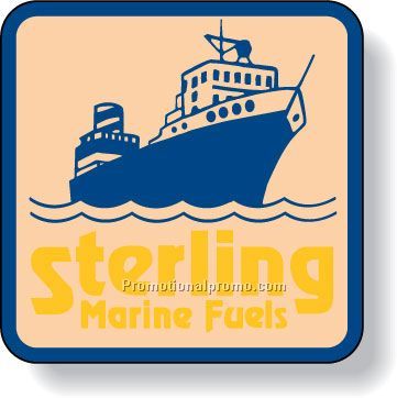 Stock Shape Fluorescent Orange Roll Labels - Square with round corners