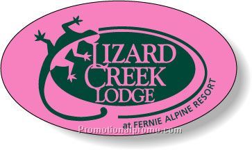 Stock Shape Fluorescent Pink Roll Labels - Oval