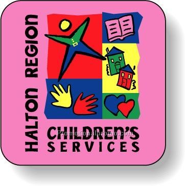 Stock Shape Fluorescent Pink Roll Labels - Square with round corners