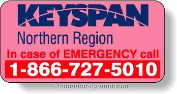 Stock Shape Fluorescent Red Roll Labels - Rectangle with round corners