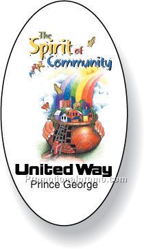 Stock Shape White Gloss Roll Labels for indoor use - Oval