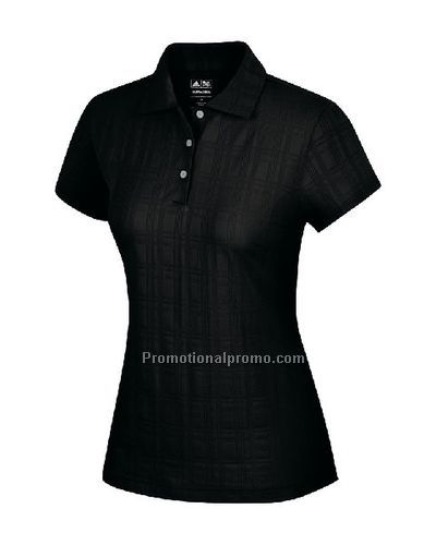 Women37491 Climacool Plaid Texture Polo - Black