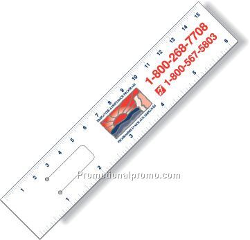 .012 White Polystyrene-alloy 6" Punched Clip Book Mark / square corners