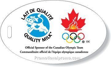 .020 White gloss vinyl Luggage Tags / with back imprint and write-on surface included