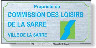 .02437920Brushed Aluminum Metal Plates / rectangle with square corners