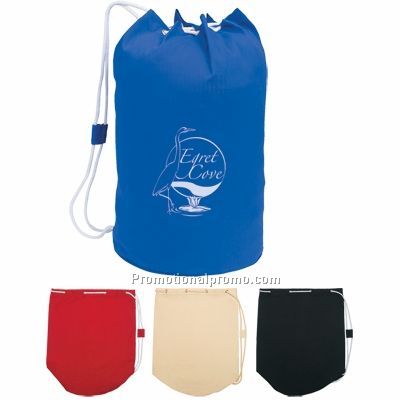 100% COTTON DRAWSTRING BARREL BAG