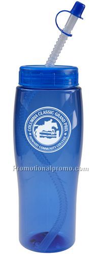 24 oz. Translucent Contour Bottle-Straw/Tip Lid