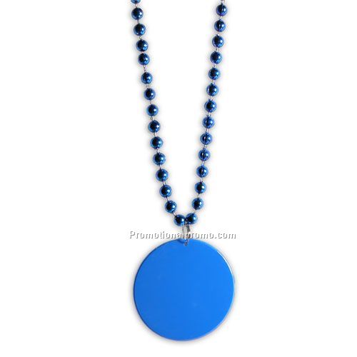 33" Blue Medallion Beads