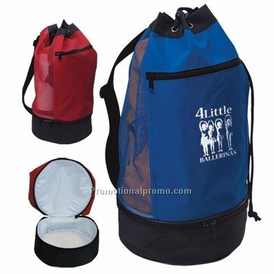 BEACH BAG WITH INSULATED LOWER COMPARTMENT