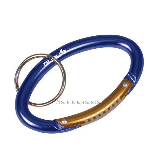BLUE FOOTBALL CARABINER WITH RING