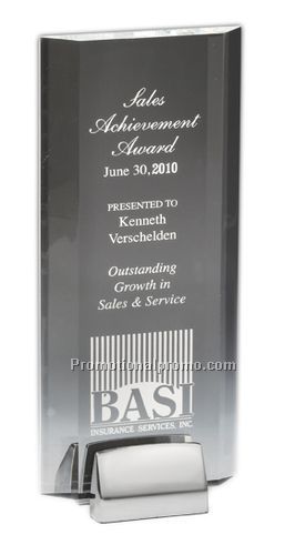 Beveled Award with Chrome Base and Laser Imprint