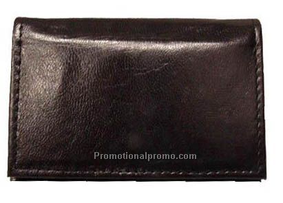 Bi-Fold Gusseted Business Card / Kidskin / Black