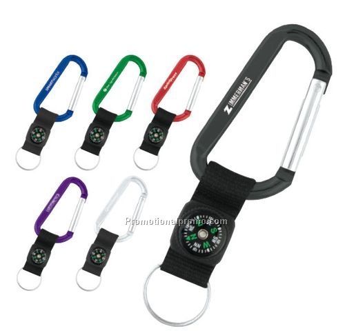 Carabiner with Compass Key Tag