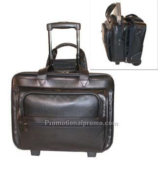 Computer/Business Case On Wheels - Leather